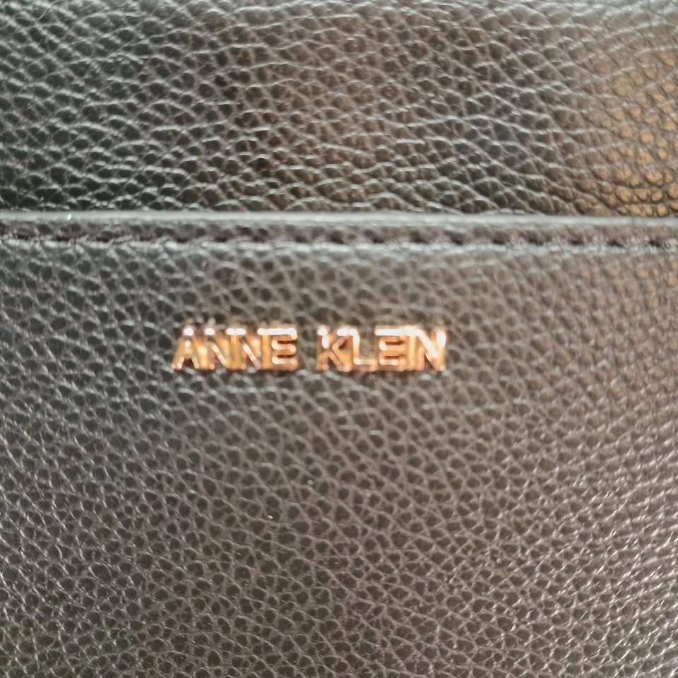 Anne Klein Black Faux Leather Wristlet Pouch Clutch Wallet - photo 4