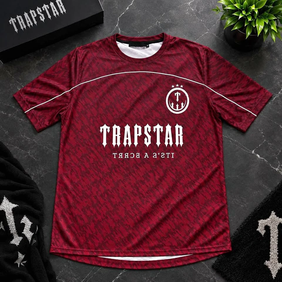 Trapstar London Football Jersey Black/Red - Premium Quality