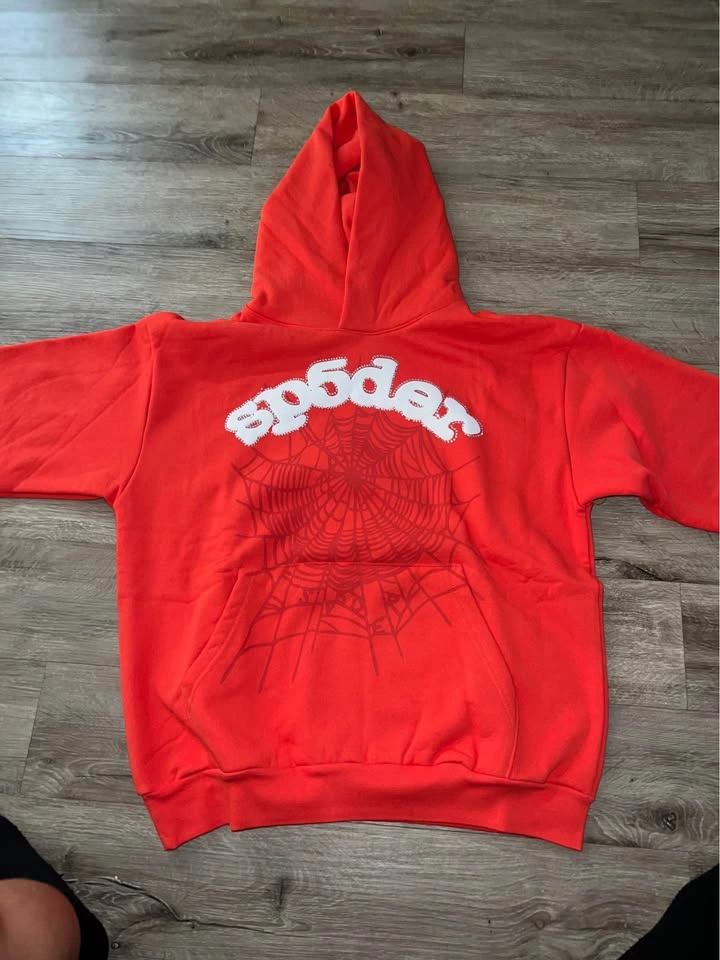 Sp5der Worldwide Rhinestone Hoodie Red - photo 4