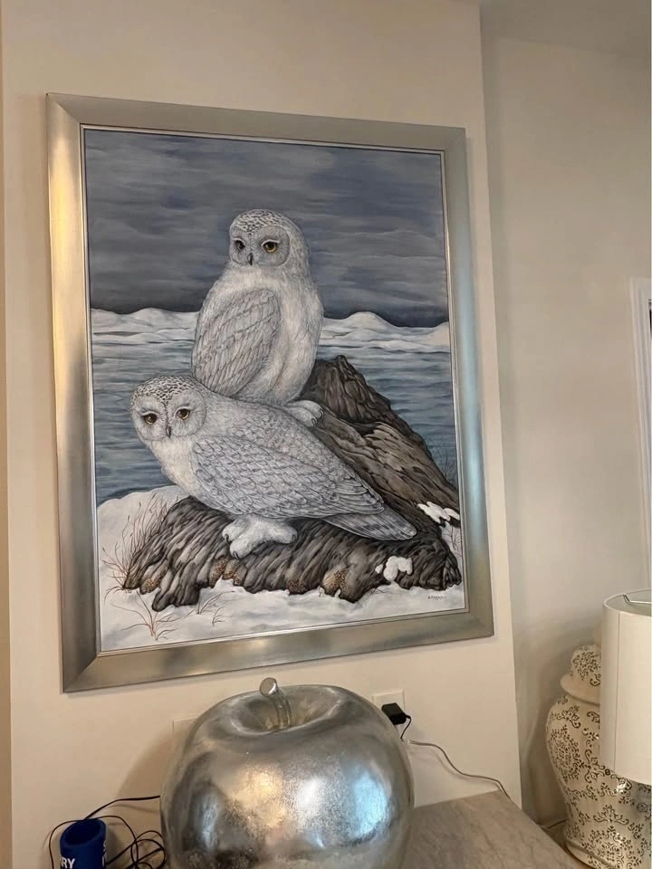 Christine Marshall owl oil painting - photo 2