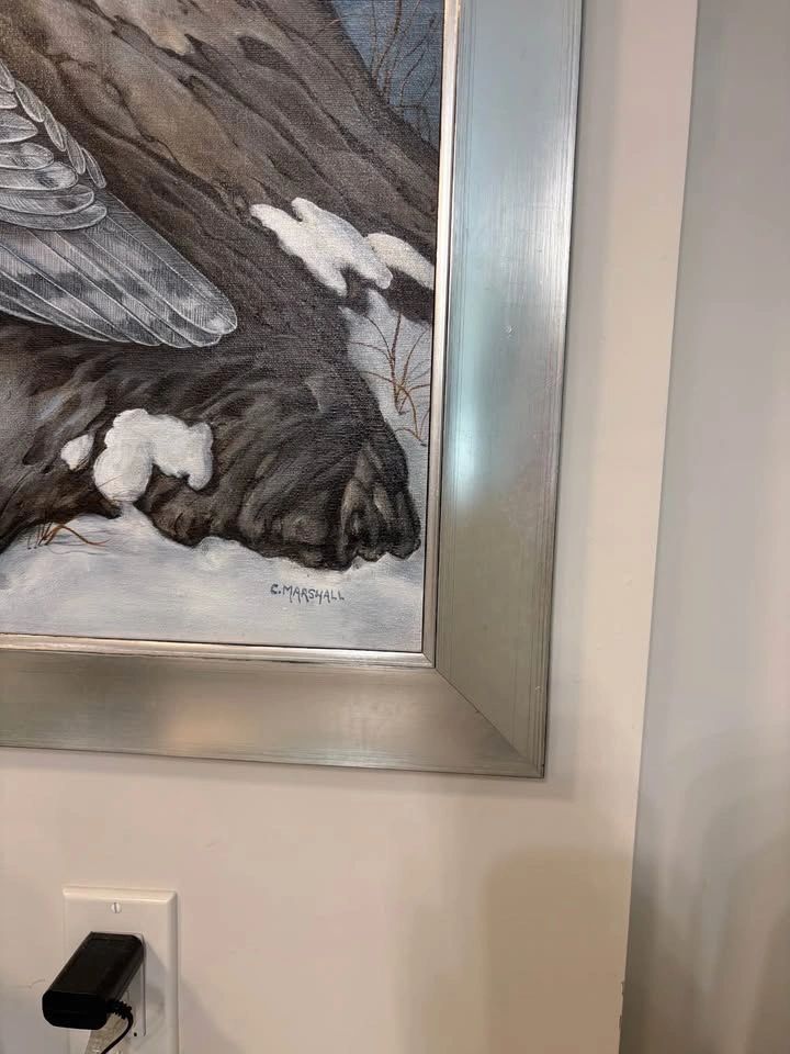 Christine Marshall owl oil painting - photo 3