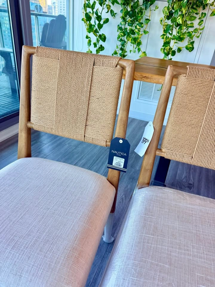 (SET OF 4) New with Tags Nautica Woven Back Dining Chairs - photo 2