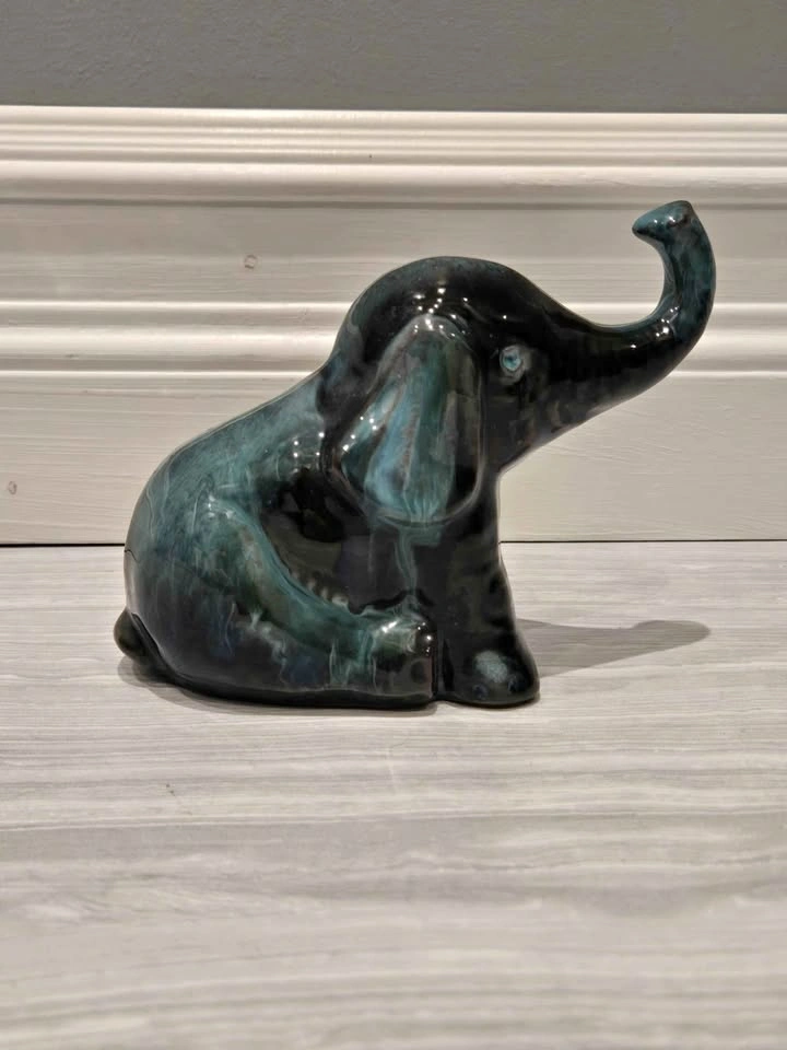 Authentic Blue Mountain Pottery Ceramic Elephant Figurine