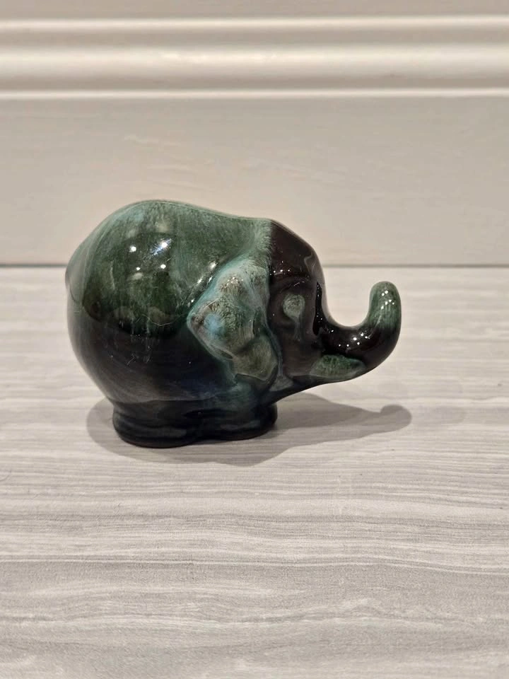 Small Blue Mountain Pottery Elephant Figurine
