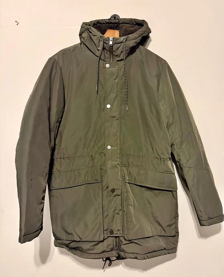 Olive Green Hooded Parka Jacket