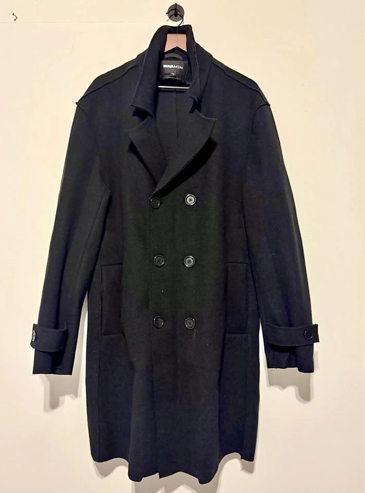 Black Double-Breasted Overcoat