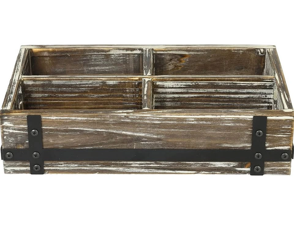 Rustic Wooden Cassette Tape Storage Crate - photo 4