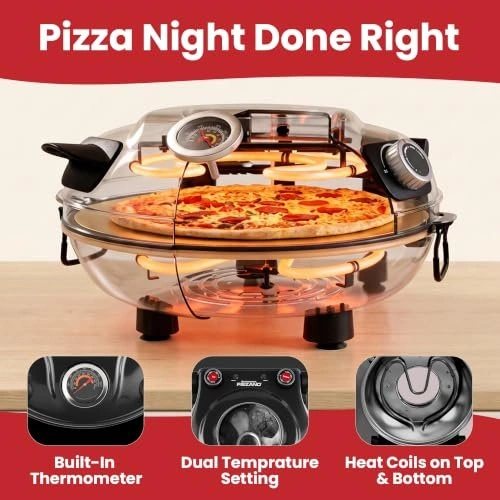 PIEZANO 12" Electric Pizza Oven Indoor Countertop Pizza Maker - photo 2