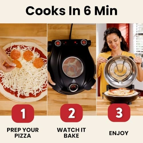 PIEZANO 12" Electric Pizza Oven Indoor Countertop Pizza Maker - photo 4