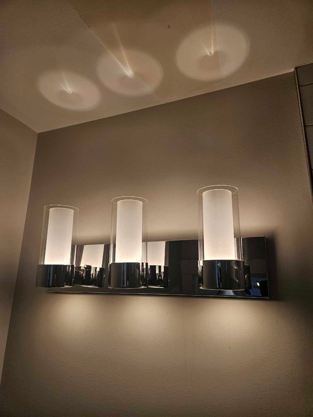 Three-Light Chrome Vanity Wall Sconce