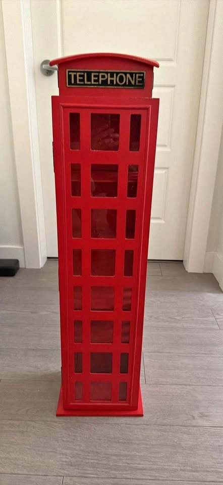 Red London Telephone Booth Storage Cabinet