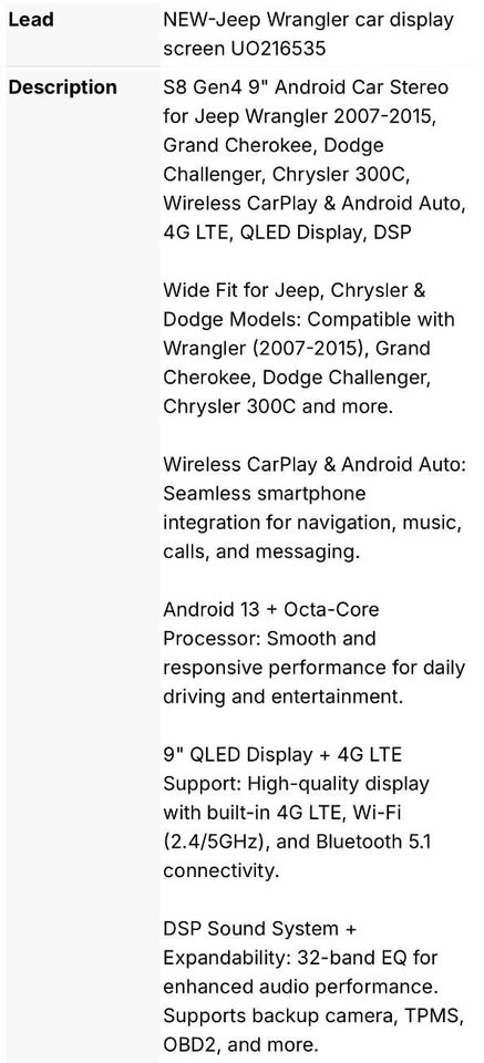 Wireless CarPlay Android Auto Car Stereo for Jeep Chrysler Dodge - photo 5