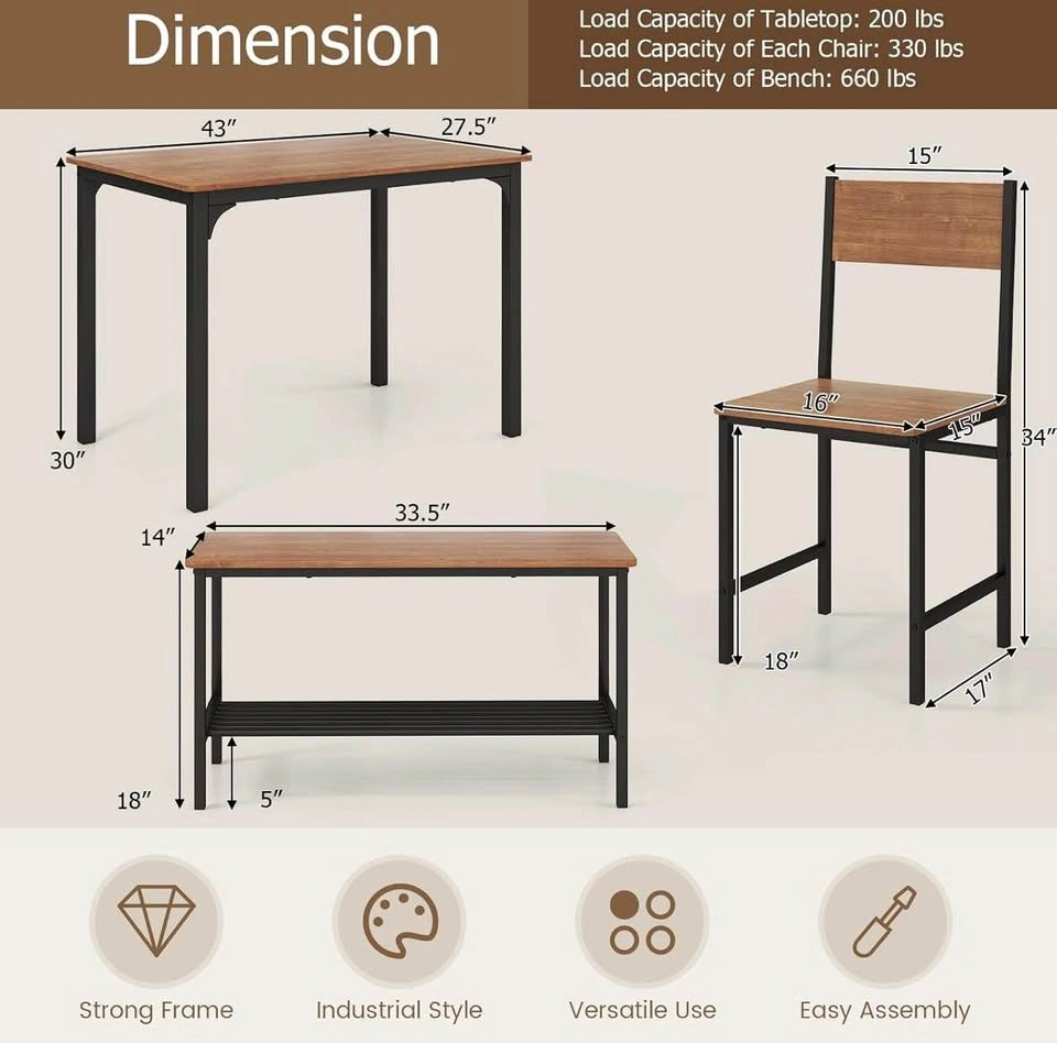 Brand new in box - COSTWAY Dining Table Set for 4 - photo 4