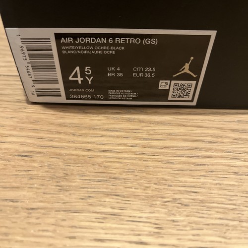 Size 4.5y (GS) Jordan 6 Retro Yellow Ochre 2024 - photo 3