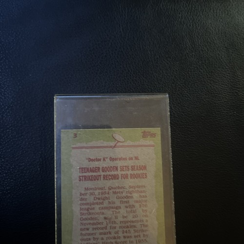 1985 Topps Dwight Gooden #3 Record Breaker Tiffany RC - photo 3