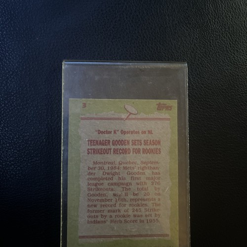1985 Topps Dwight Gooden #3 Record Breaker Tiffany RC - photo 4