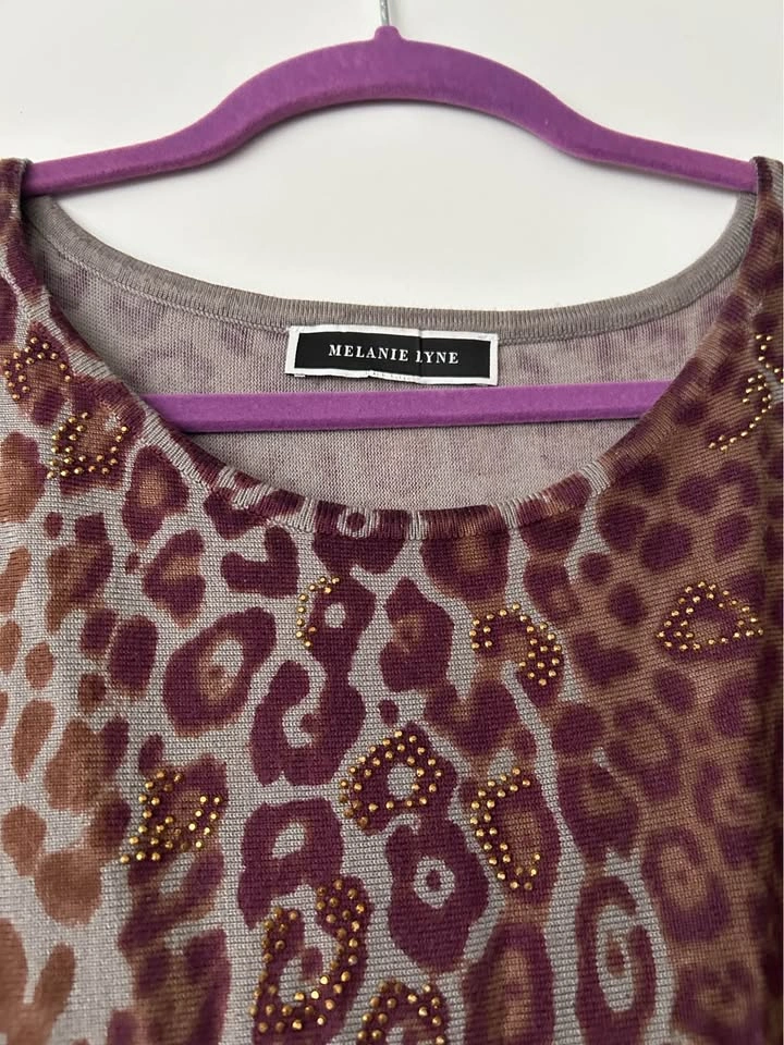 Melanie Lyne Leopard Print Studded Sweater - photo 3