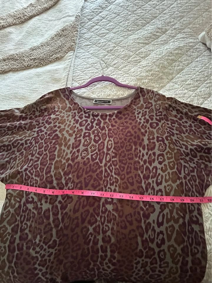 Melanie Lyne Leopard Print Studded Sweater - photo 4