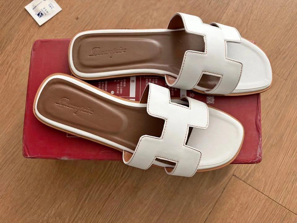 Beaurepaire White H-Strap Sandals Size 37.5