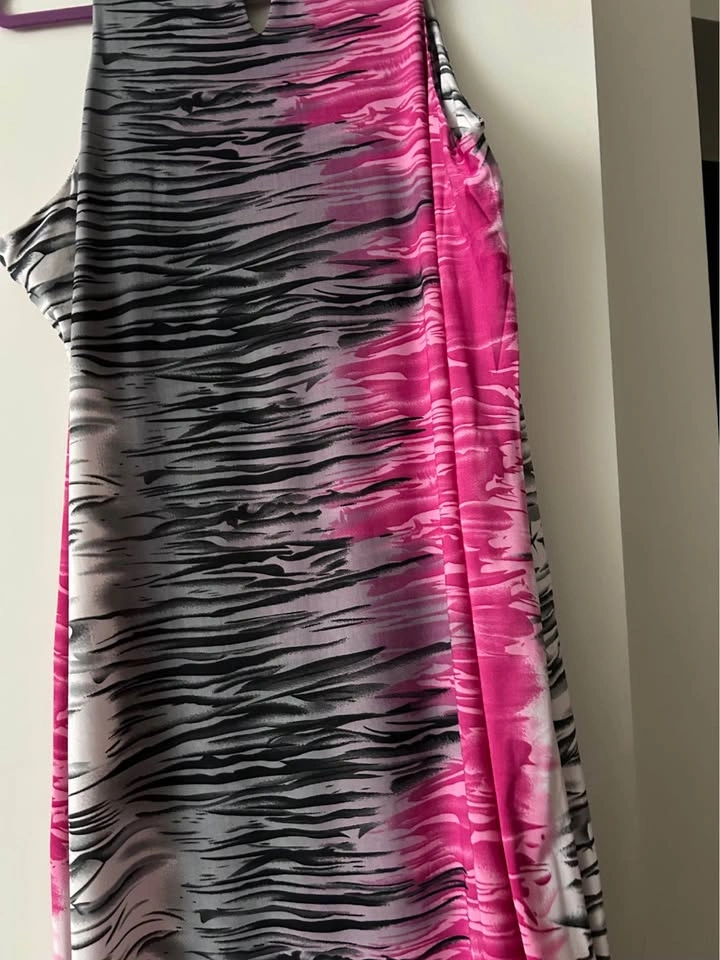 Pink and Black Zebra Print Sleeveless Maxi Dress - photo 4