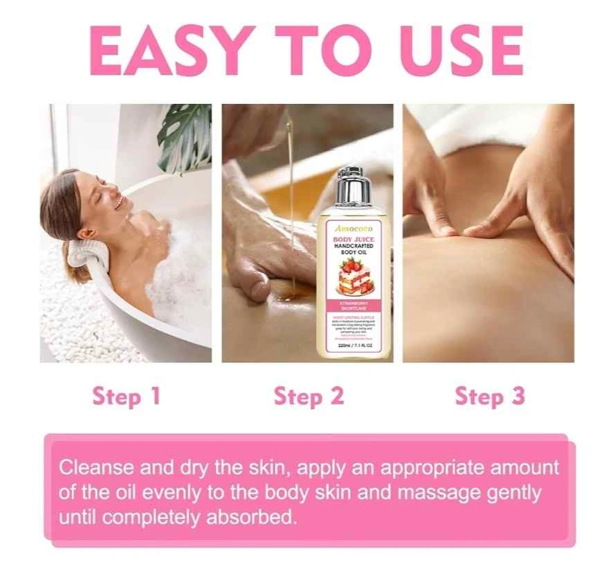 Amococo Body Juice Handcrafted Body Oil Strawberry Shortcake 220 - photo 5