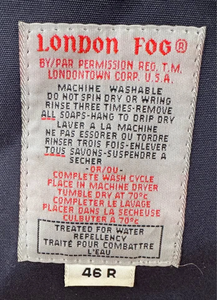 Vintage London Fog Made in Canada Navy Trench Coat – Men’s 46R - photo 4