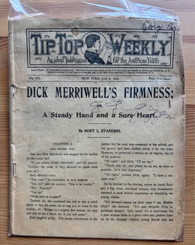 1903 Tip Top Weekly No. 373 – Dick Merriwell’s Firmness