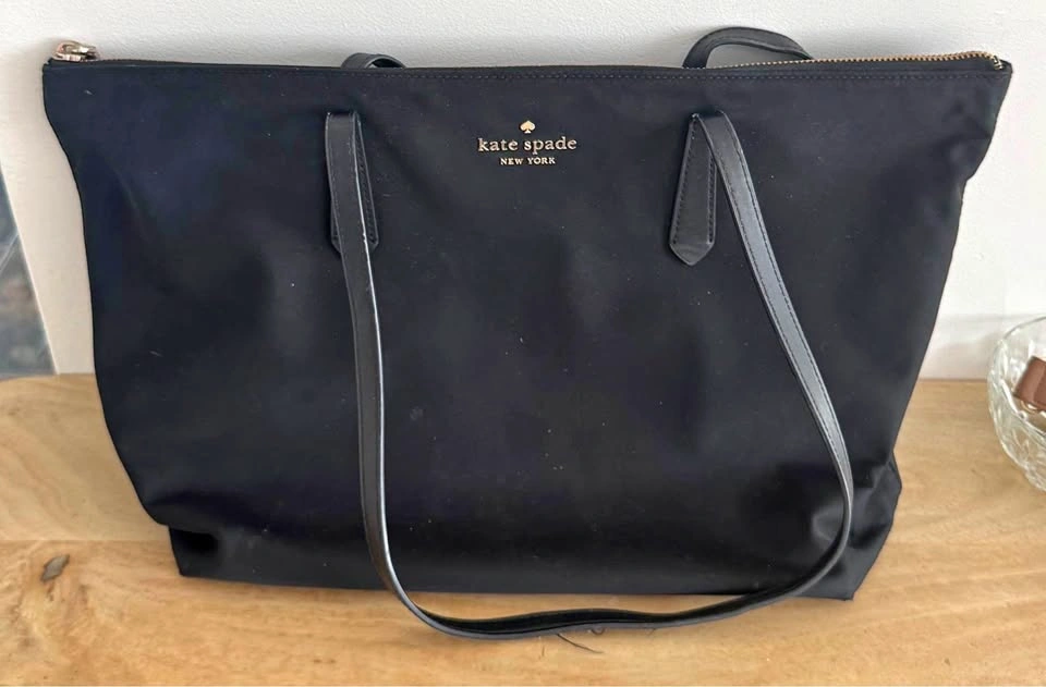 Kate Spade New York Black Nylon Large Tote / Shoulder Bag