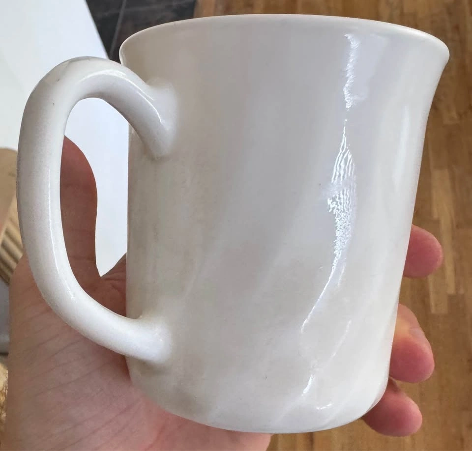 Vintage ARC France White Milk Glass Mug – Faceted Swirl Design - photo 5