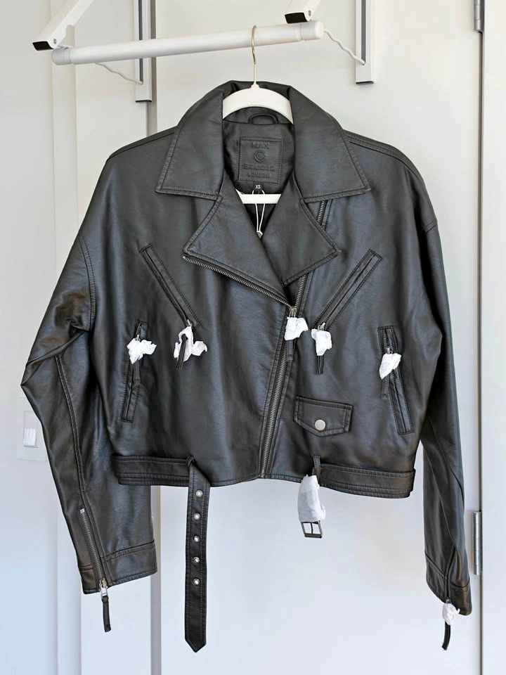 BNWT Max Studio Black Faux Leather Jacket