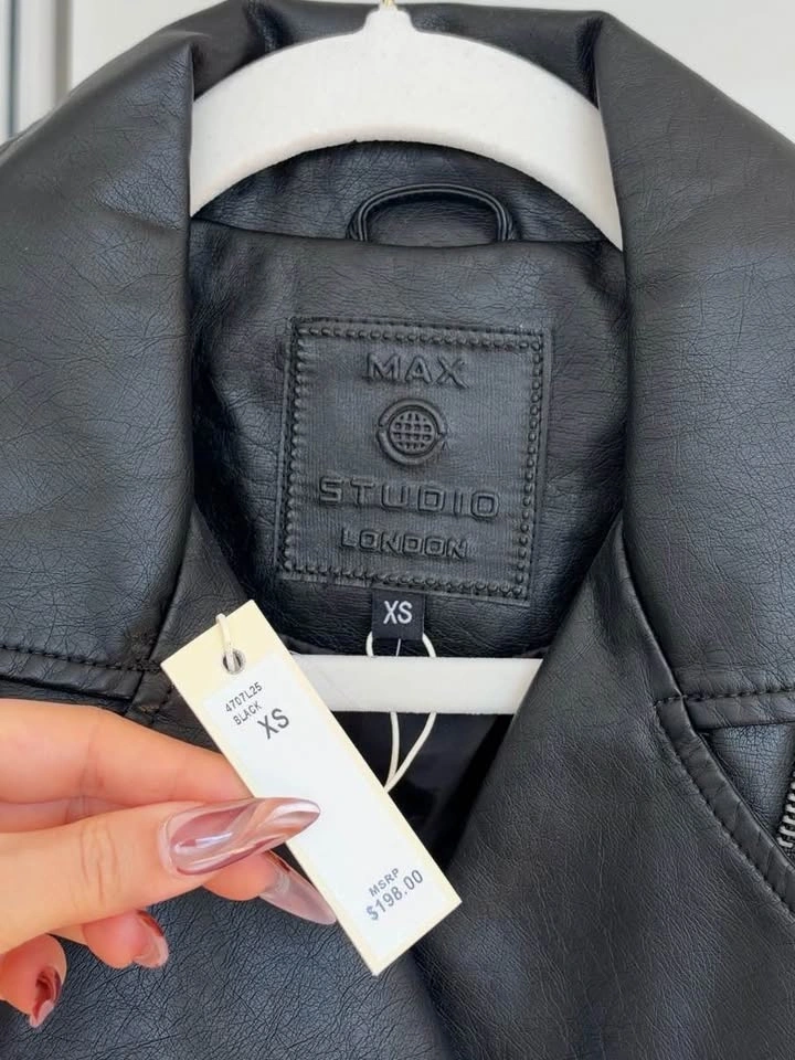 BNWT Max Studio Black Faux Leather Jacket - photo 3