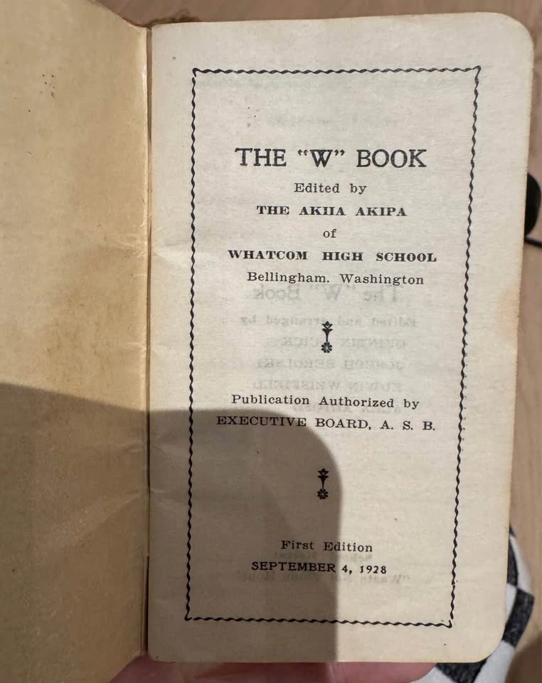1928 First Edition “W” Book – Whatcom High School - photo 3