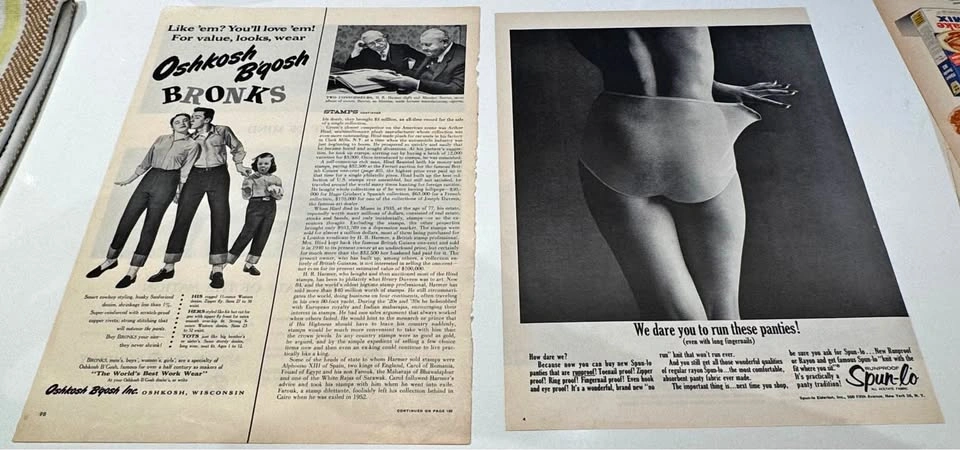 Vintage 1950s–1960s Magazine Advertisement Pages Lot