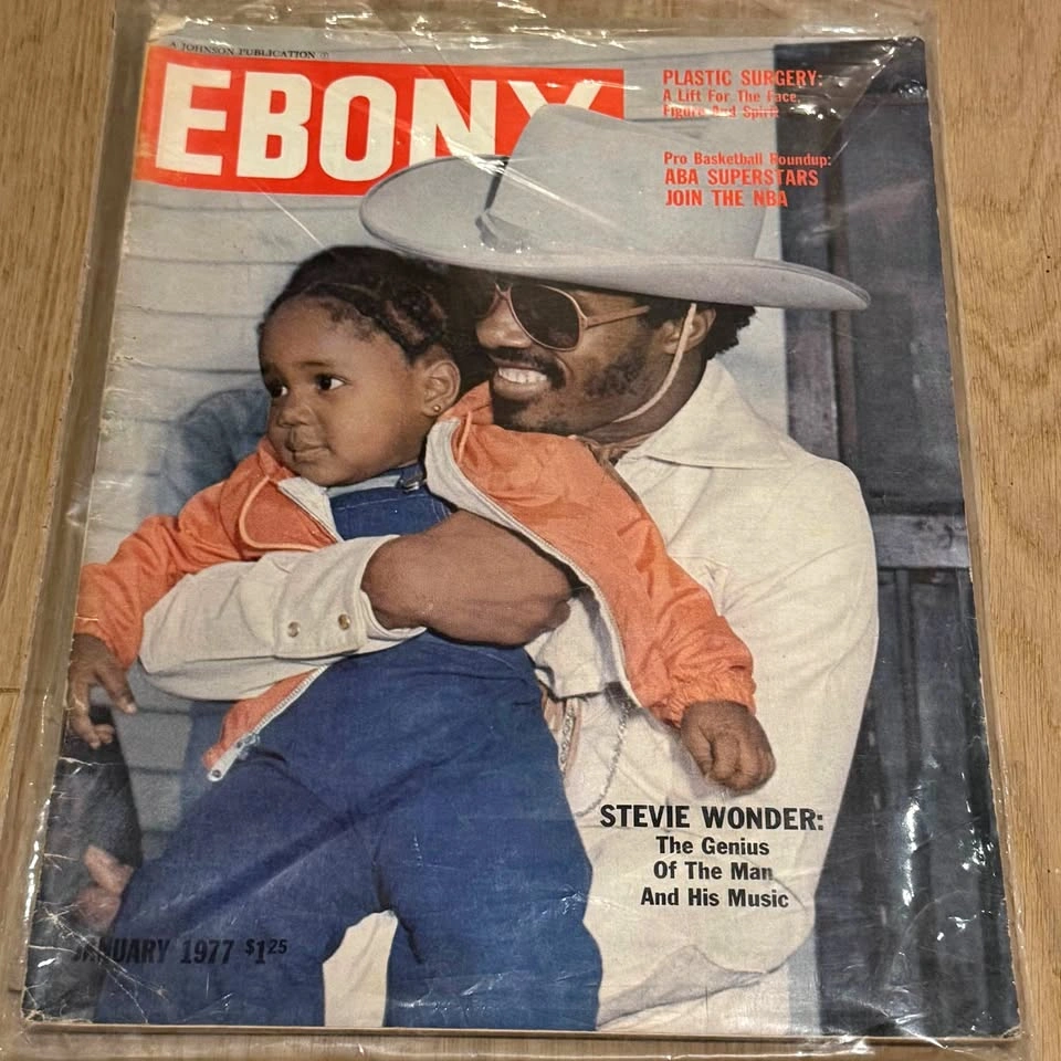Vintage Ebony Magazine – January 1977 – Stevie Wonder Cover