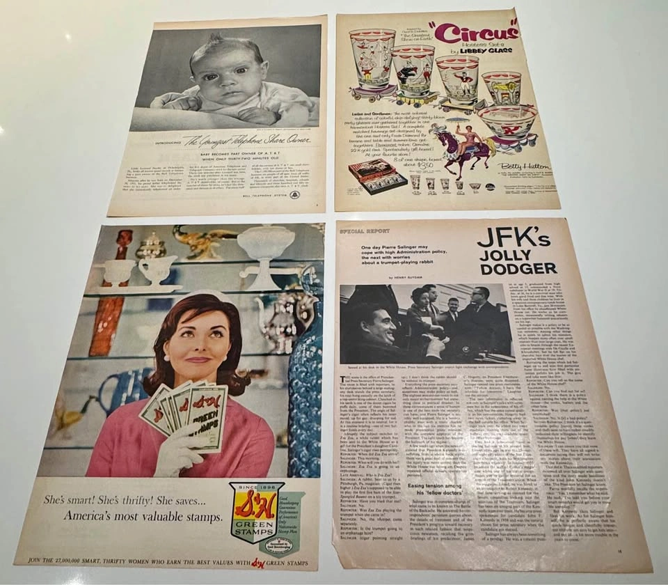 Vintage 1950s–1960s Magazine Pages & Advertisements Lot
