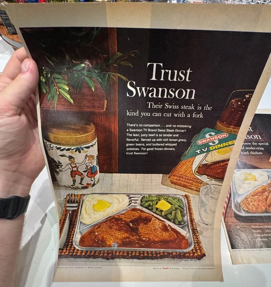 Vintage Swanson TV Dinner Advertising Lot - 2 Original Ads - photo 3