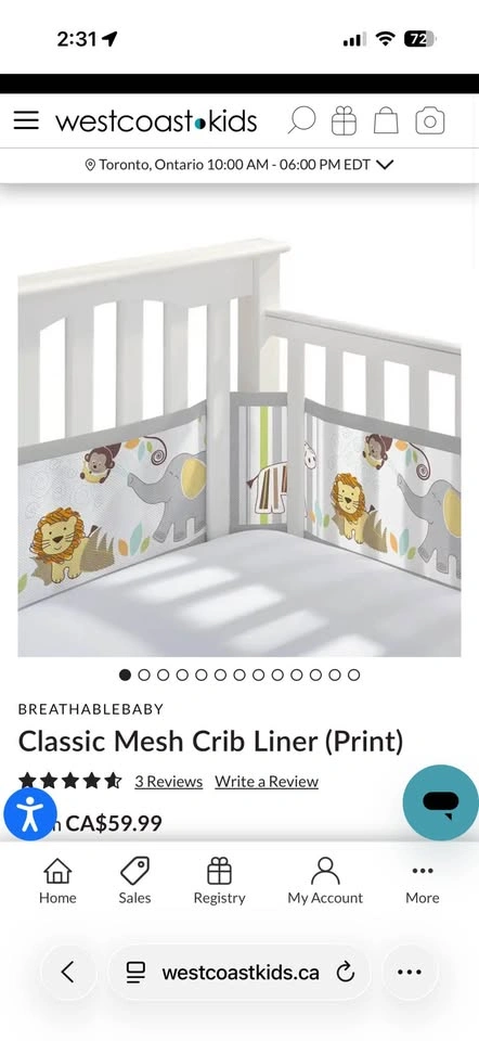 BNIP mesh crib liner - photo 3