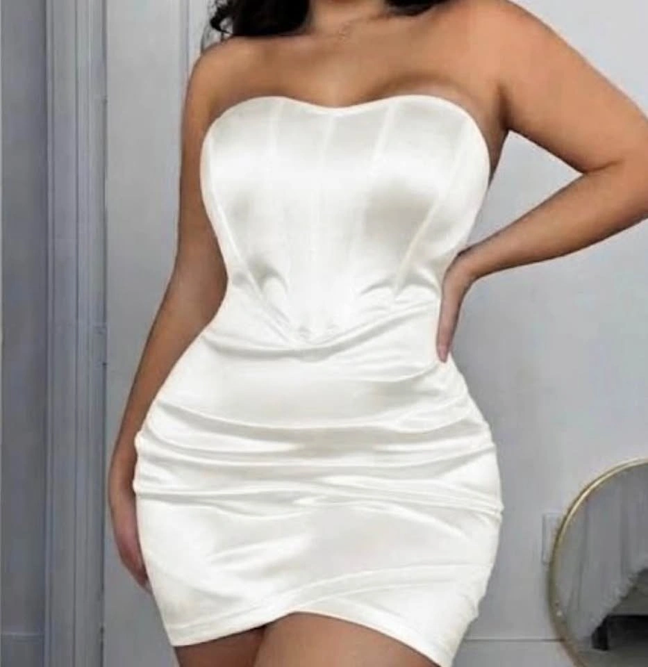 NEW White Bridal strapless Plus Size Dress size 1XL