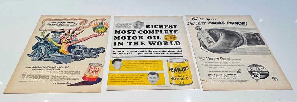 Vintage Gas & Motor Oil Advertising Lot