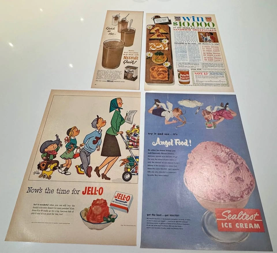 Vintage 1950s Food Advertising Magazine Pages Lot