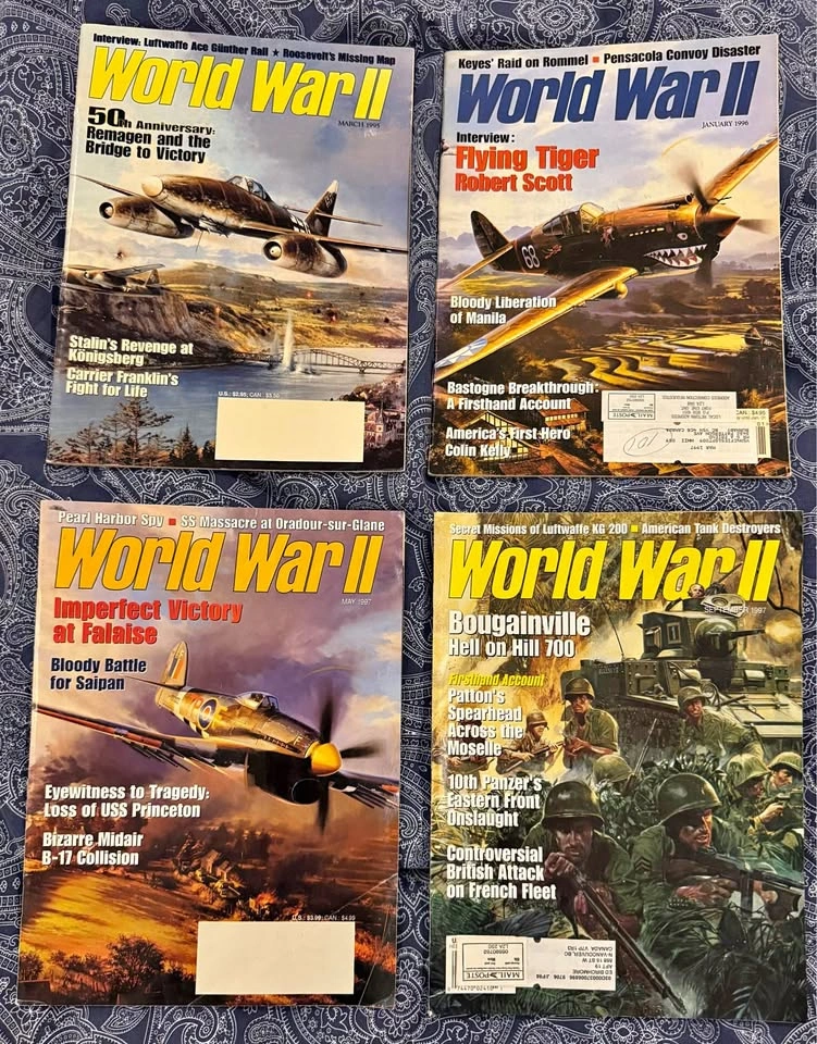 Lot of 4 Vintage World War II History Magazines (1995–1997)