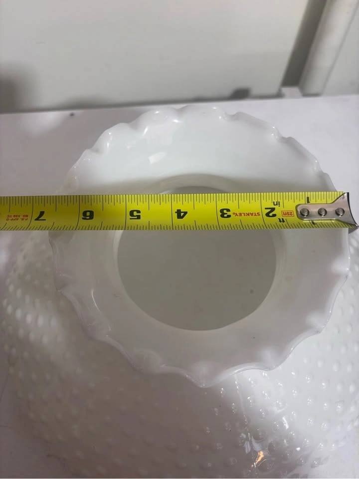 Vintage white Milkglass hobnail hurricane lampshade 12” - photo 4