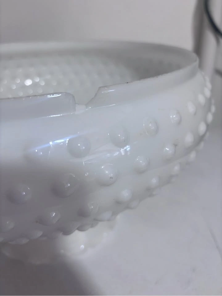 Vintage white Milkglass hobnail hurricane lampshade 12” - photo 5