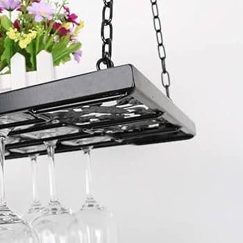 Hanging Iron 24 Wine Glass Rack Storage Stand Suspension - photo 2