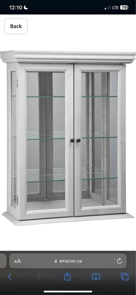 Design Toscano Wall Curio Cabinet: Lily Finish, White thumbnail