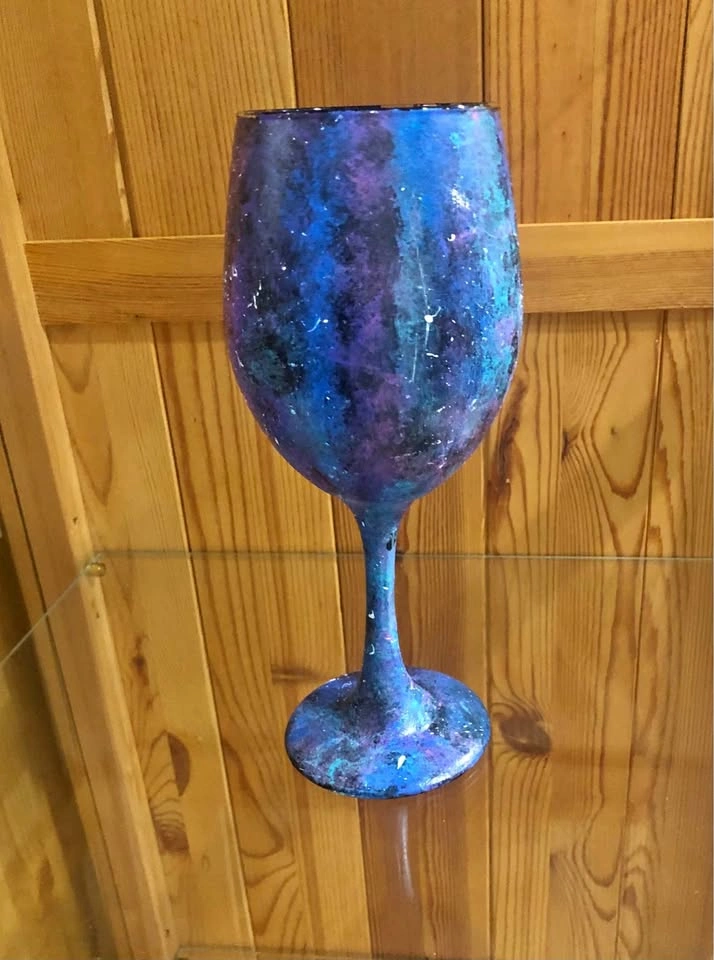 Hand-Painted Galaxy Wine Glass/Goblet