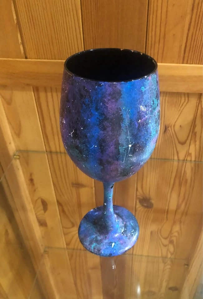 Hand-Painted Galaxy Wine Glass/Goblet - photo 2