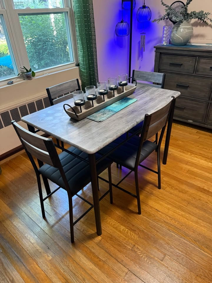 5-Piece Dining Table Set (Grey) - photo 2