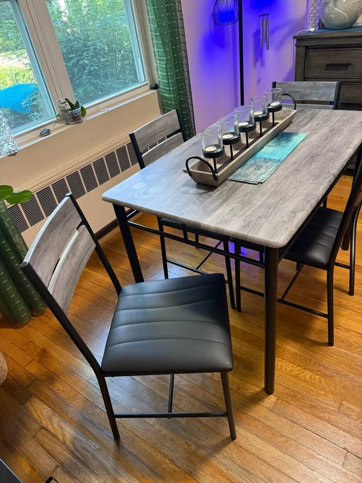 5-Piece Dining Table Set (Grey) - photo 3