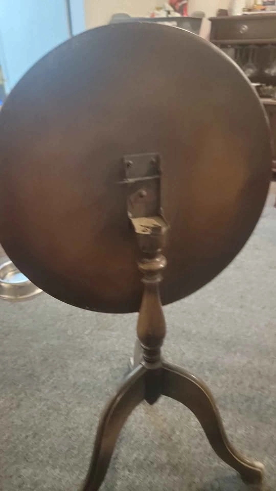 Antique Round Wood Table Ship Design - photo 3